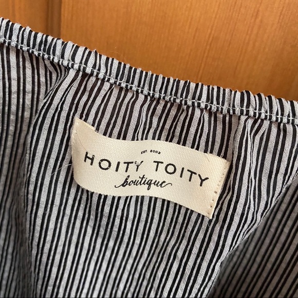Hoity Toity Tops | Black and Grey Striped Tank - Picture 3 of 5